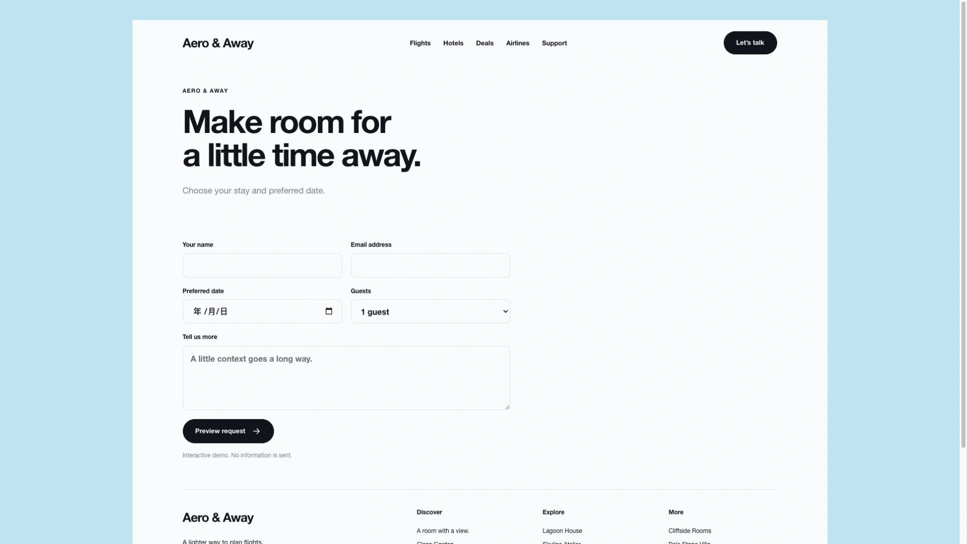 Airy Flight Booking Landing 结果预览 3