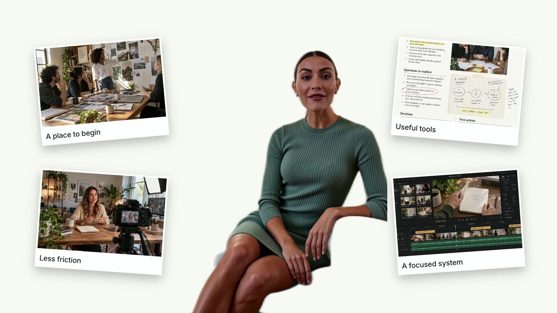 CreatorMotion · Scattered Images to Presenter Wall result preview