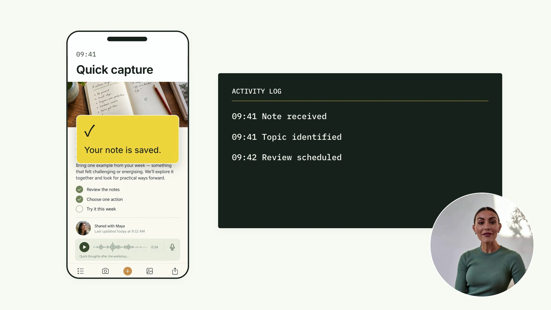 CreatorMotion · Notification to Log result preview