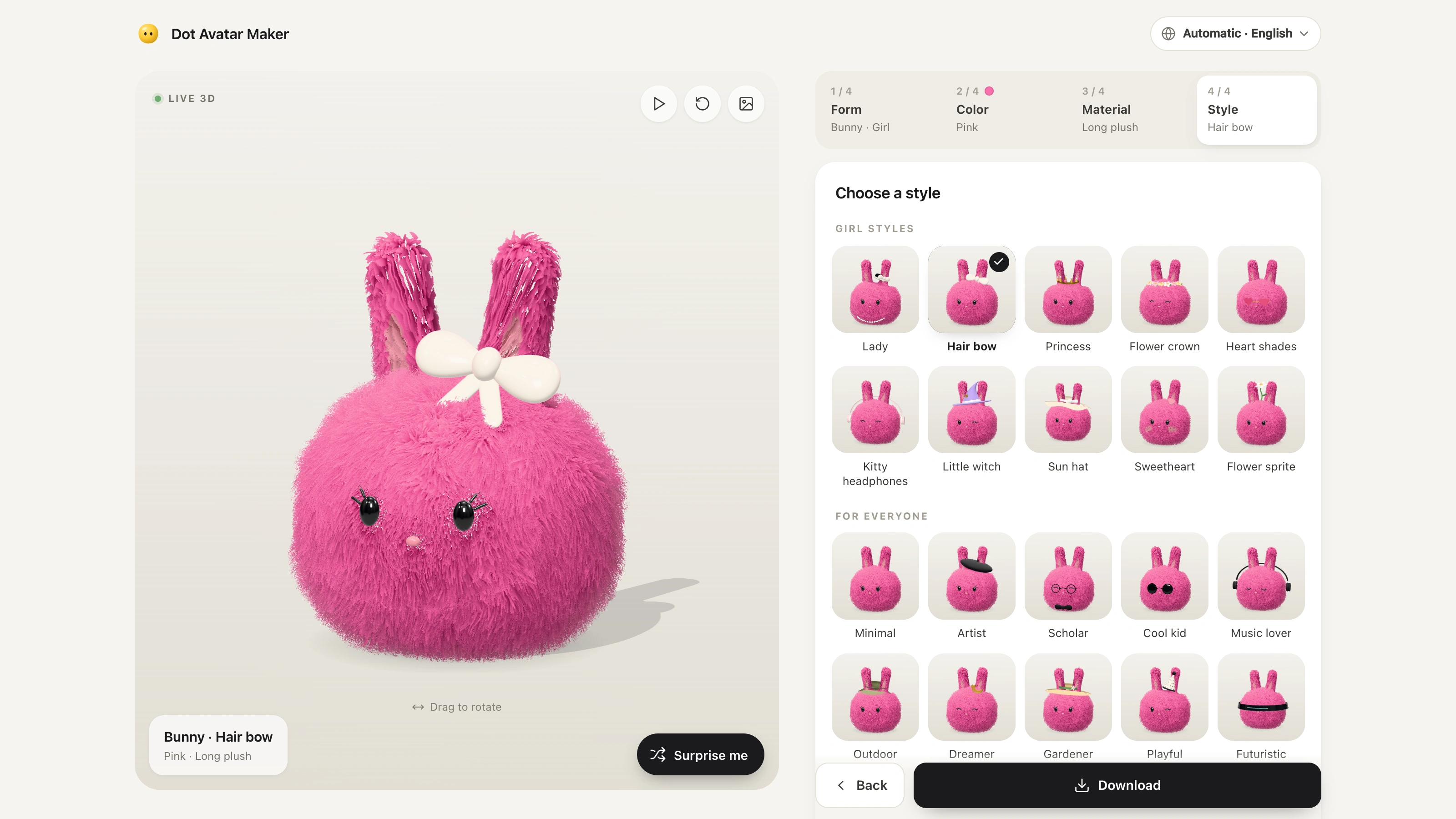 Dot Avatar Maker result preview