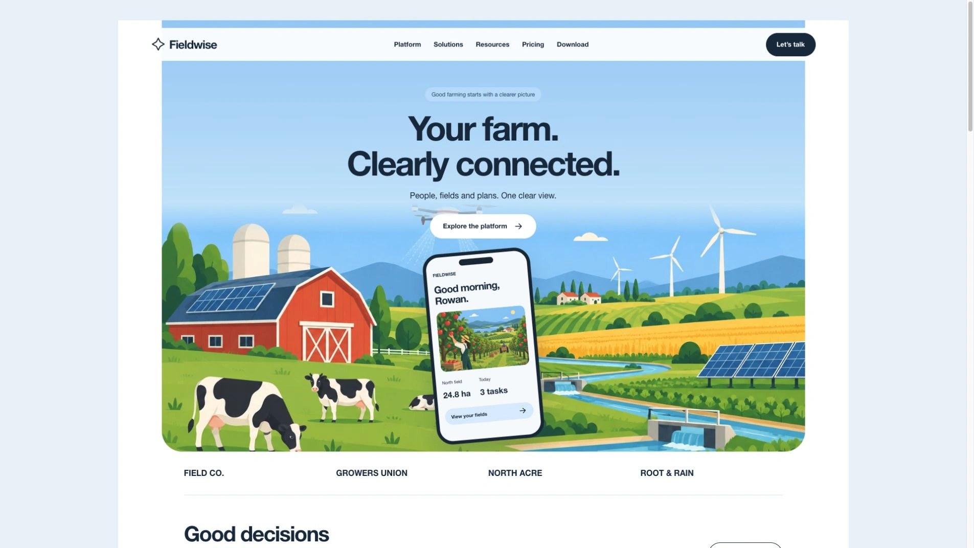 Illustrated Agritech App Landing result preview