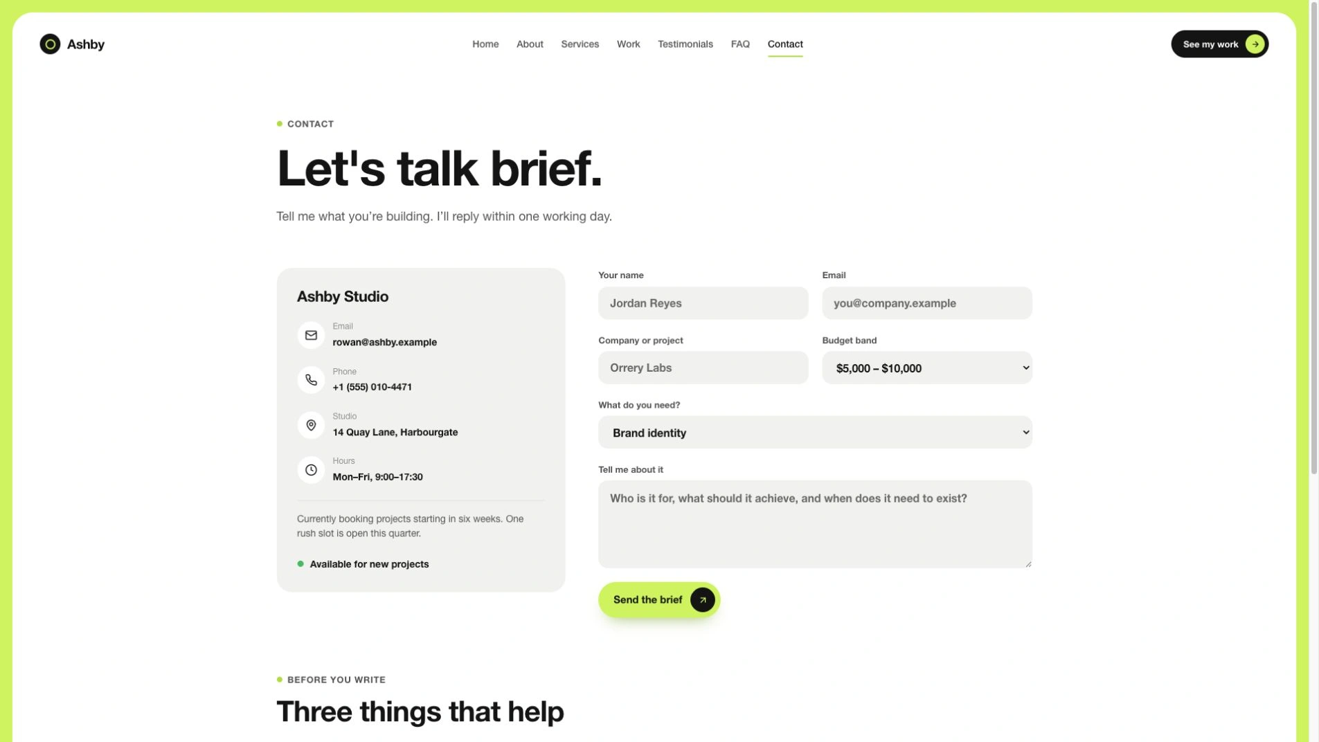 Lime-Frame Designer Portfolio result preview 3