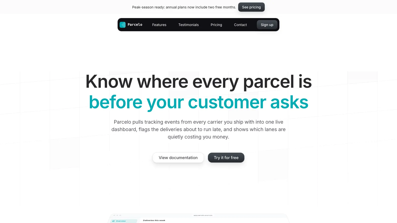 Meridian Marketing Landing result preview
