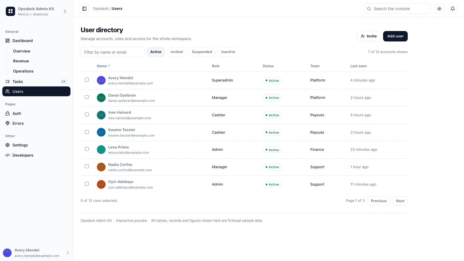 Opsdeck Admin Kit result preview 2
