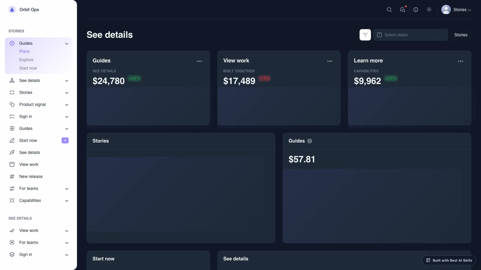 Orbit Admin Dashboard result preview 2