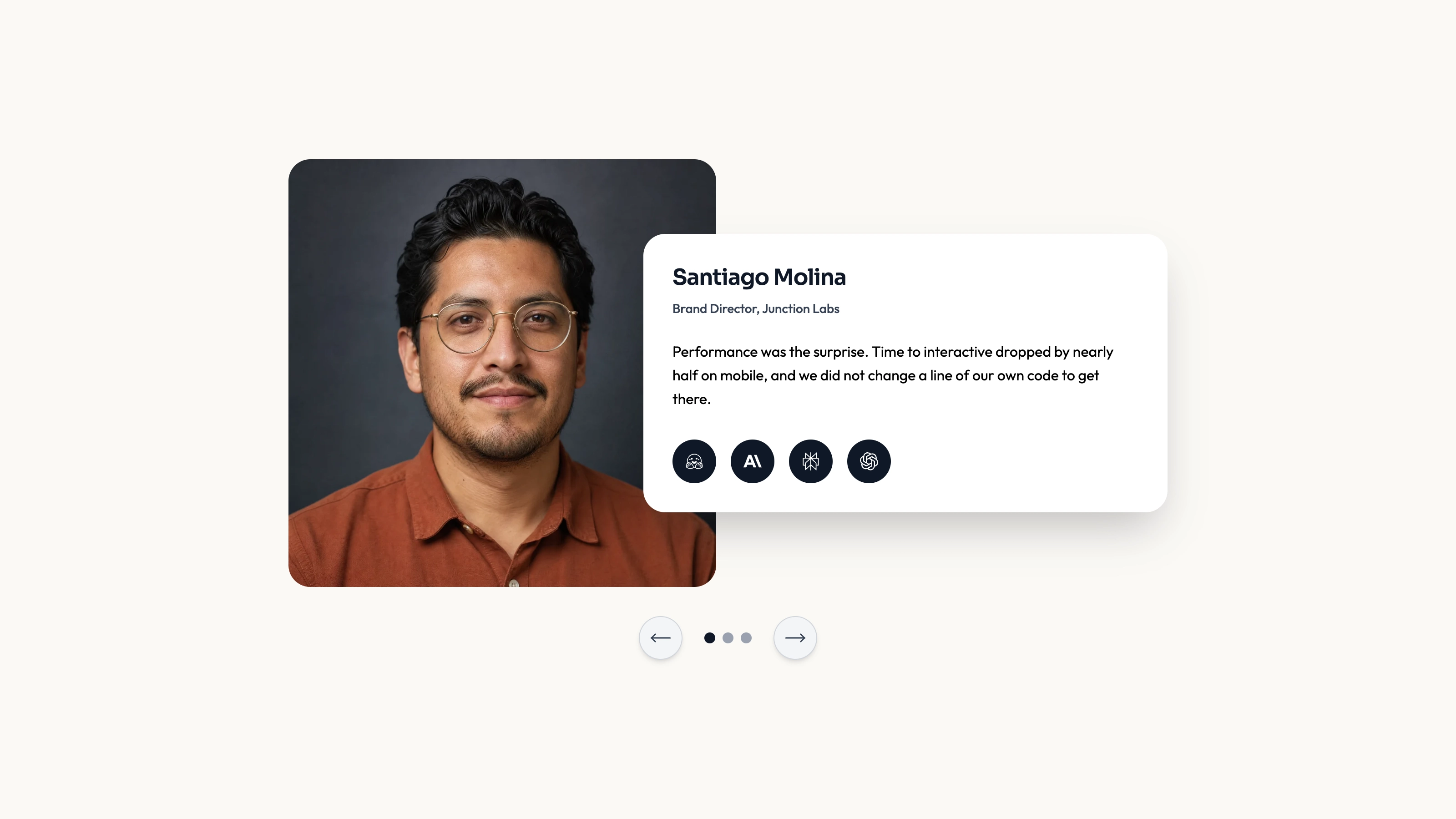 Profile Card Testimonial Reel result preview